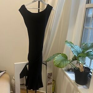 Eva Mendes for New York & Company Elegant Black Midi Dress